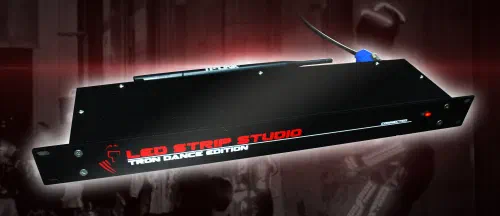Black rack-mount LED Strip Studio Tron Dance Edition controller with an antenna