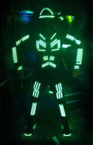 LED dancer like a Tron Dance dancer like the greatest symbioses of light, dance and music