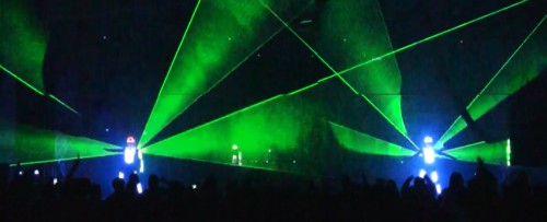 LED dancers and lasers
